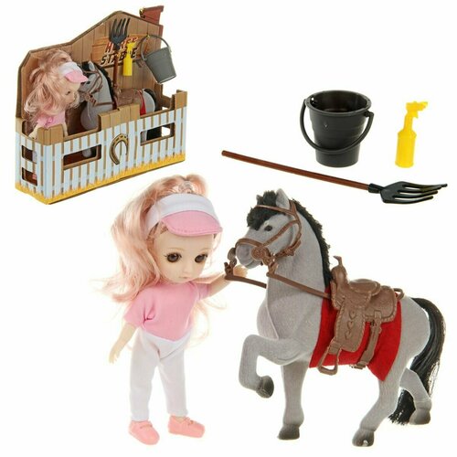 Игровой набор кукла с лошадкой и аксессуарами, Veld Co игровой набор куклы 12 см с домом и аксессуарами veld co