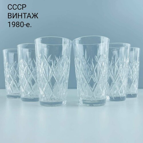 Винтажные стопки Хрустальные сети Набор 6 шт Хрусталь СССР 1980-е 2500₽