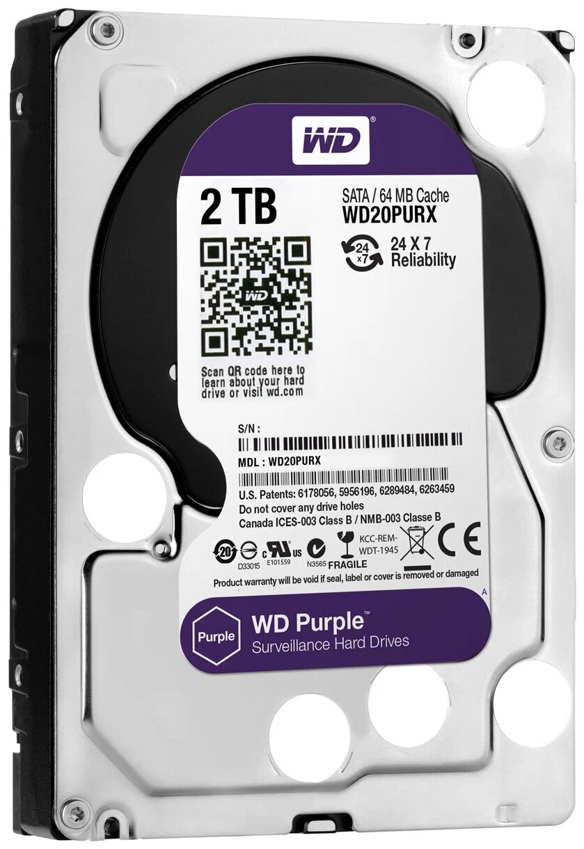 Жесткий диск Western Digital WD Purple 2 ТБ WD20PURX