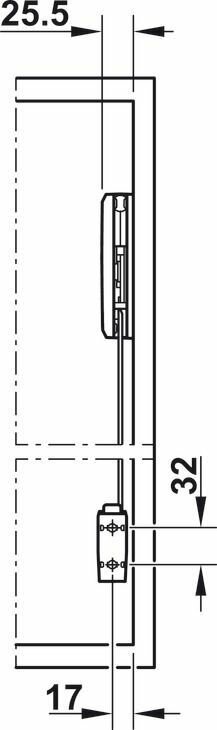 Комплект подъёмного механизма FREE FOLD для 1 шкафа, белый 770-840 (8,0-15,5кг)