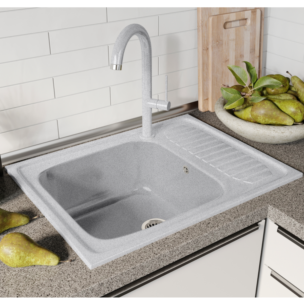 Мойка кухонная GranAlliance Ga-23 GA-23-302 песочная - фото №6