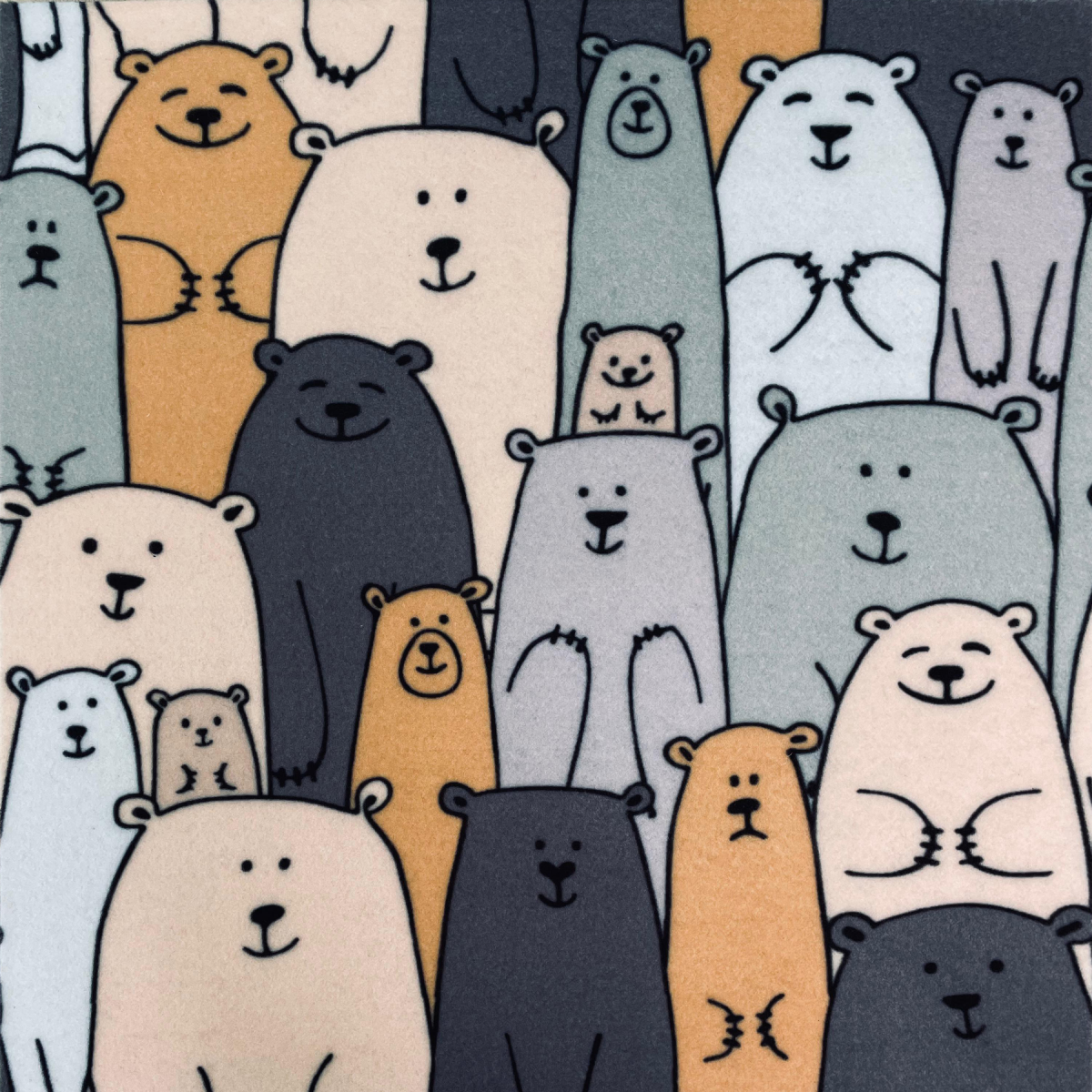 Коврик придверный в прихожую сборный вырезной "Мишки" 80х80 см — фото 1