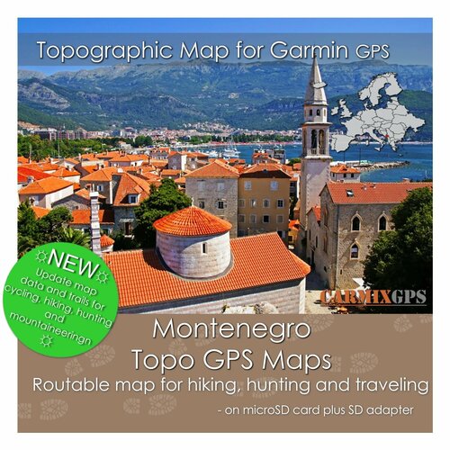 Топографическая карта Черногория для устройств Garmin на карте памяти MicroSD. Carmix-GPS