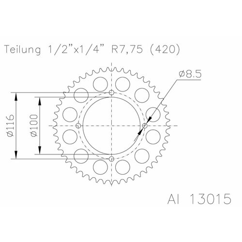 Звезда ведомая ESJOT 51-13015 50 зубов, кросс JTA461.50