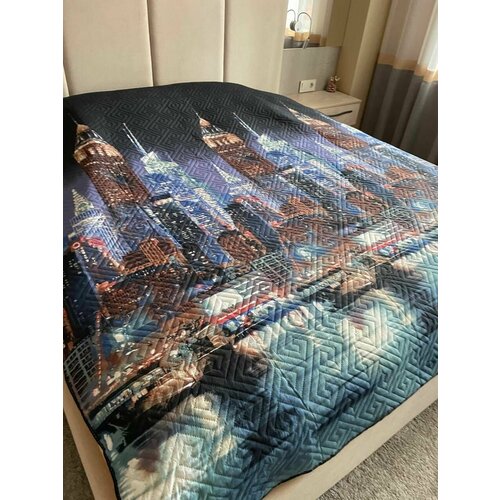 Покрывало двустороннее на кроватьдиван полуторноеполутороспальное 15-спальное хлопокхб 1450₽