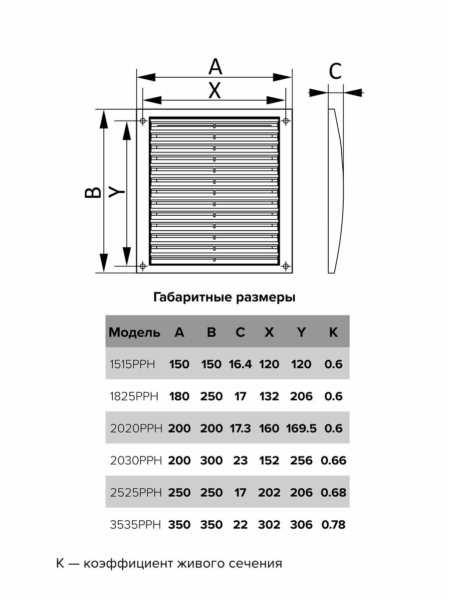 Решетка вентиляционная Era 1515РРН-сер, 150х150 мм на кухню, в ванную