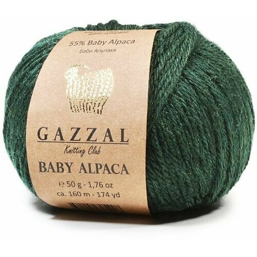 Пряжа Gazzal BABY ALPACA 46011 т. изумруд (5 мотков)