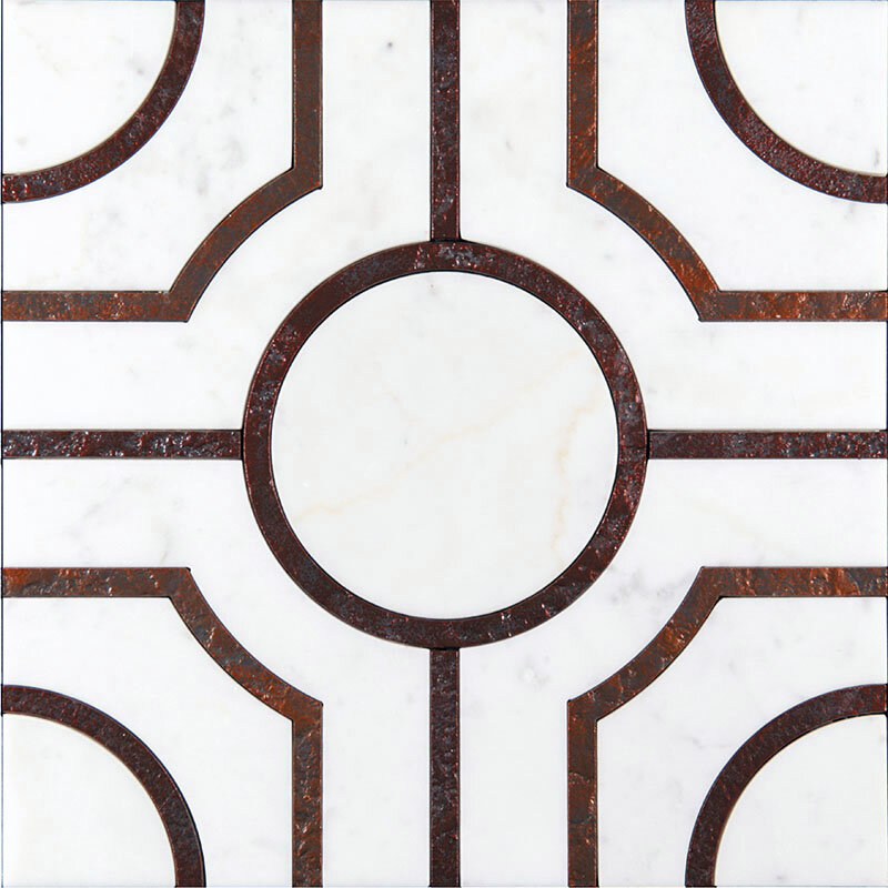 фото Мозаика мрамор ACM-W-2/5 белая светлая глянцевая