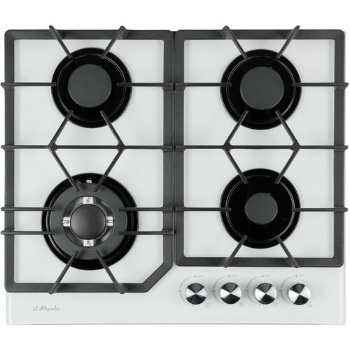 Варочная панель газовая 60 см Газ-контроль Автоподжиг Турбо-конфорка WOK Закаленное стекло il Monte BH-617G 2573100₽