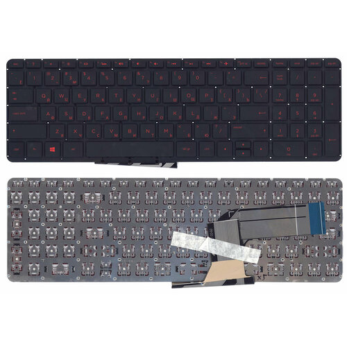 Клавиатура для ноутбука HP Pavilion 15-P 17-F черная с красной подсветкой клавиатура для ноутбука hp pavilion dv3 2220 черная с подсветкой