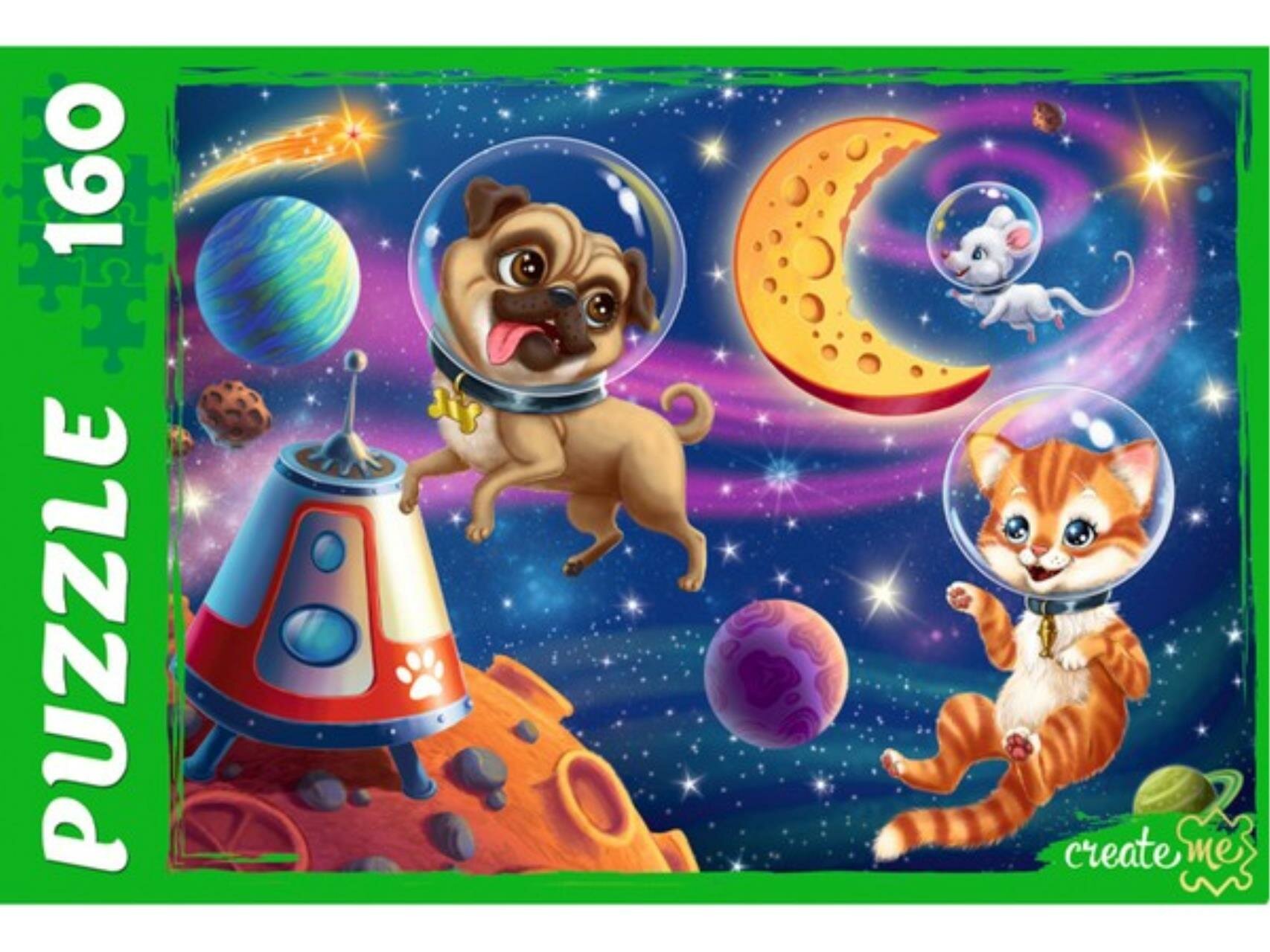 Puzzle-160 "Животные в космосе" (П160-5267) Рыжий кот - фото №5
