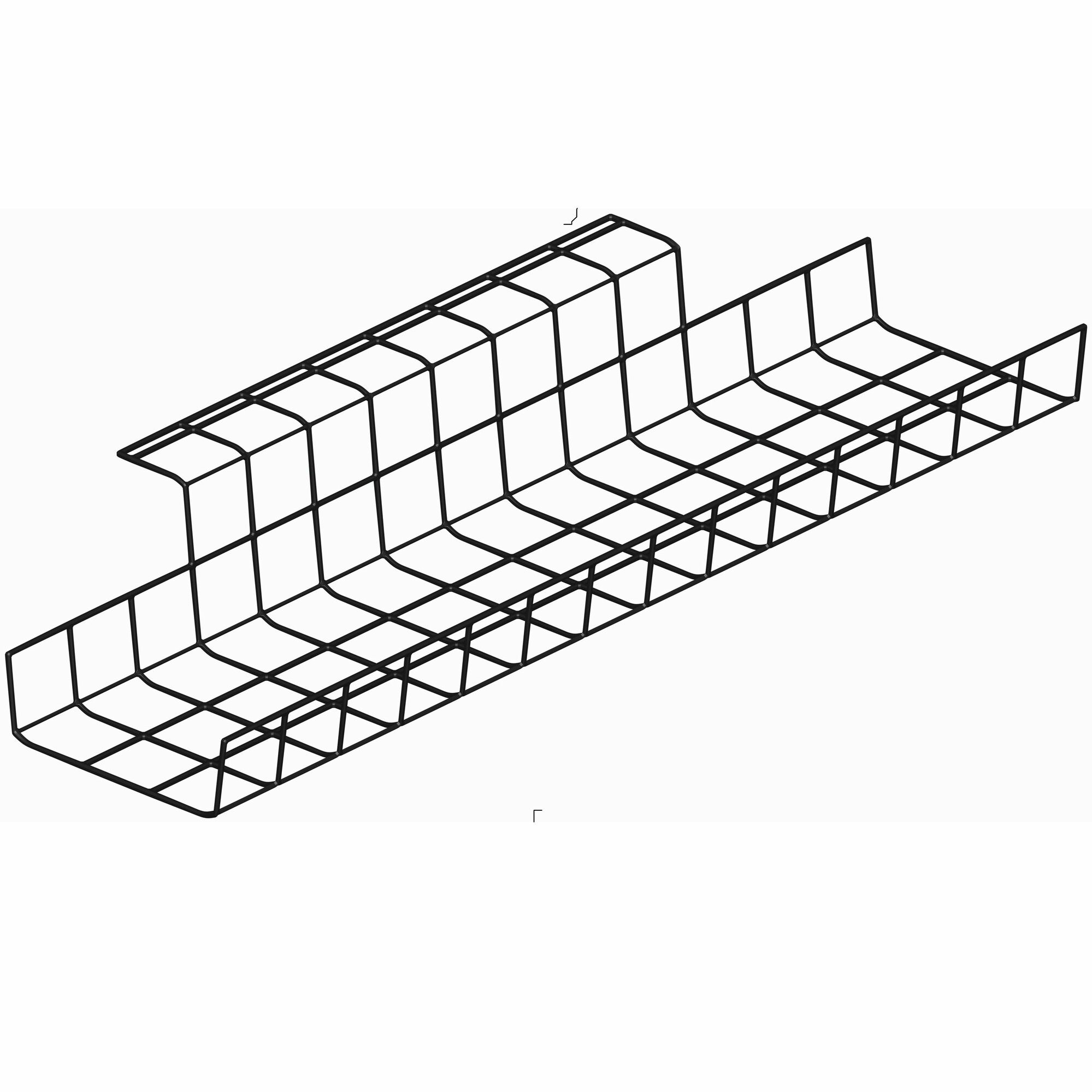 фото Корзина для фиксации источников питания 490х120х130 мм, крепление под столешницей, Черный муар