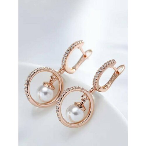 Комплект серег XINQUAN jewelry, циркон, золотистый