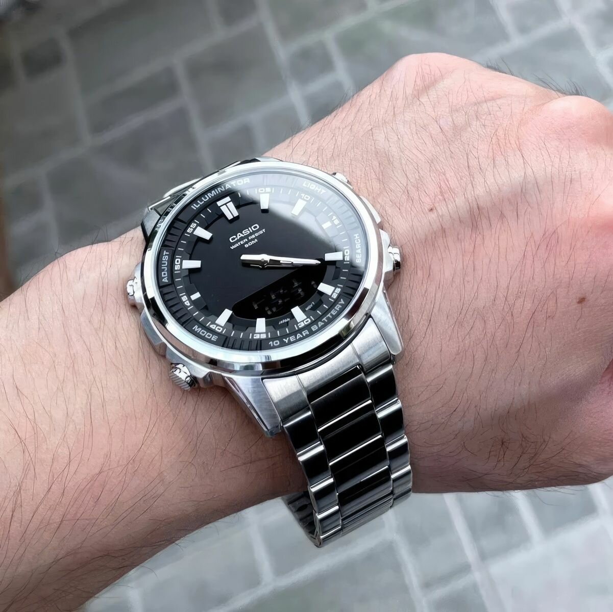 Наручные часы CASIO, серебряный, черный — фото 1