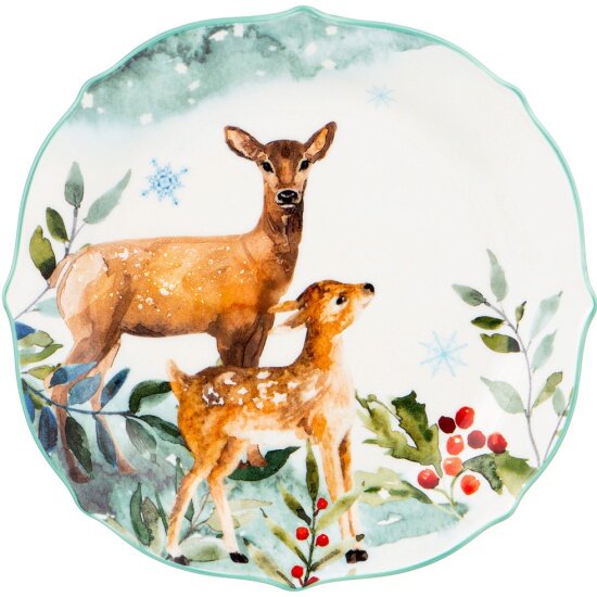 Тарелка закусочная Lefard "лесная сказка" олени, 20,5 см.