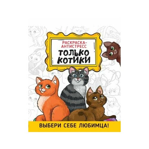 Только котики. Раскраска-антистресс раскраска антистресс только котики 32 страниц