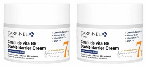 Крем для лица восстанавливающий Care: Nel Ceramide vita B5 Double Barrier Cream, 50 мл, 2 шт