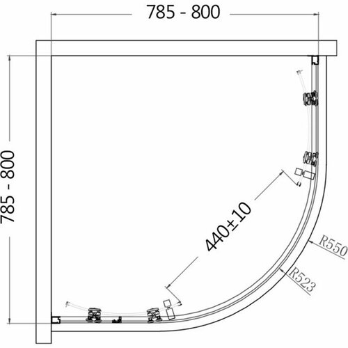 Душевой уголок AQUAme 80х80 прозрачный, хром (AQM3801F-8)