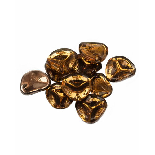 стеклянные чешские бусины rose petal 14х13 мм цвет brass gold 10 шт Стеклянные чешские бусины, Rose Petal, 14х13 мм, цвет Topaz Capri Gold, 10 шт.