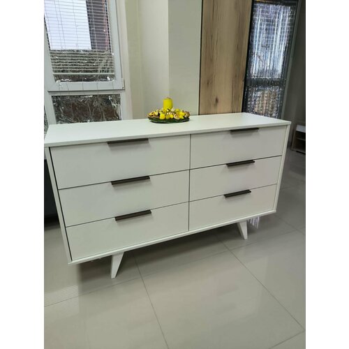 фото Комод "чикаго" 6 ящ, шхгхв: 135х46x82 см, цвет: белый trend mebelnov