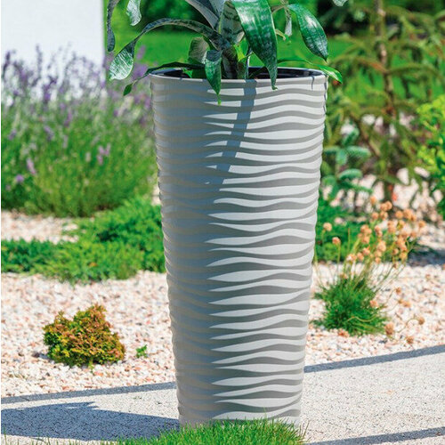 Кашпо напольное Оазис 63л, с внутр. горшком 13л серый М8082 (Окт) 1/2