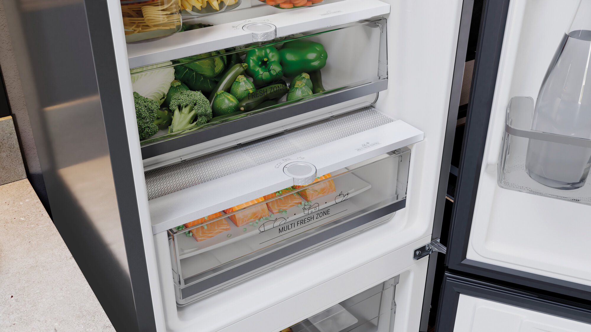 Двухкамерный холодильник Hotpoint HT 8201I DX O3, No Frost, темно-серый - фотография № 7