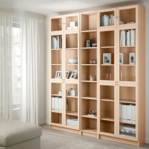 Шкаф стеллаж Стоп Мебель Билли 15 200х30х237 Дуб молочный 39850₽