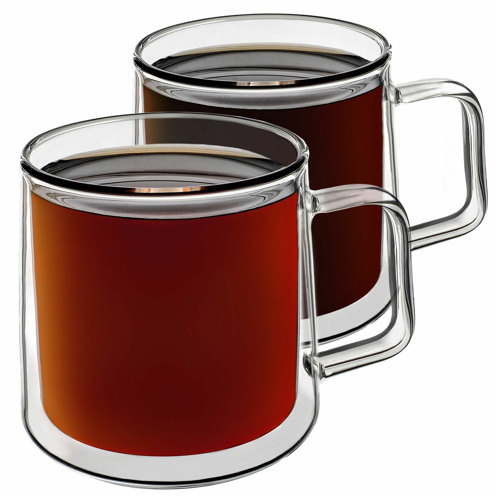 Набор кружек CnGlass стеклянные необжигающие термокружки с двойными стенками для кофе капучино латте и чая 2 шт. по 450 мл B38-2