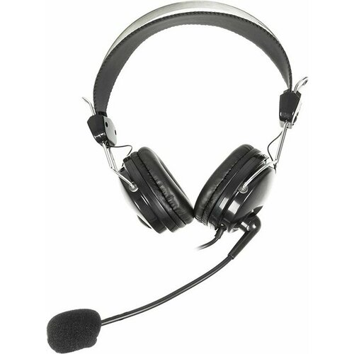 Наушники с микрофоном A4Tech HS-7P черный 25м накладные оголовье 4197₽