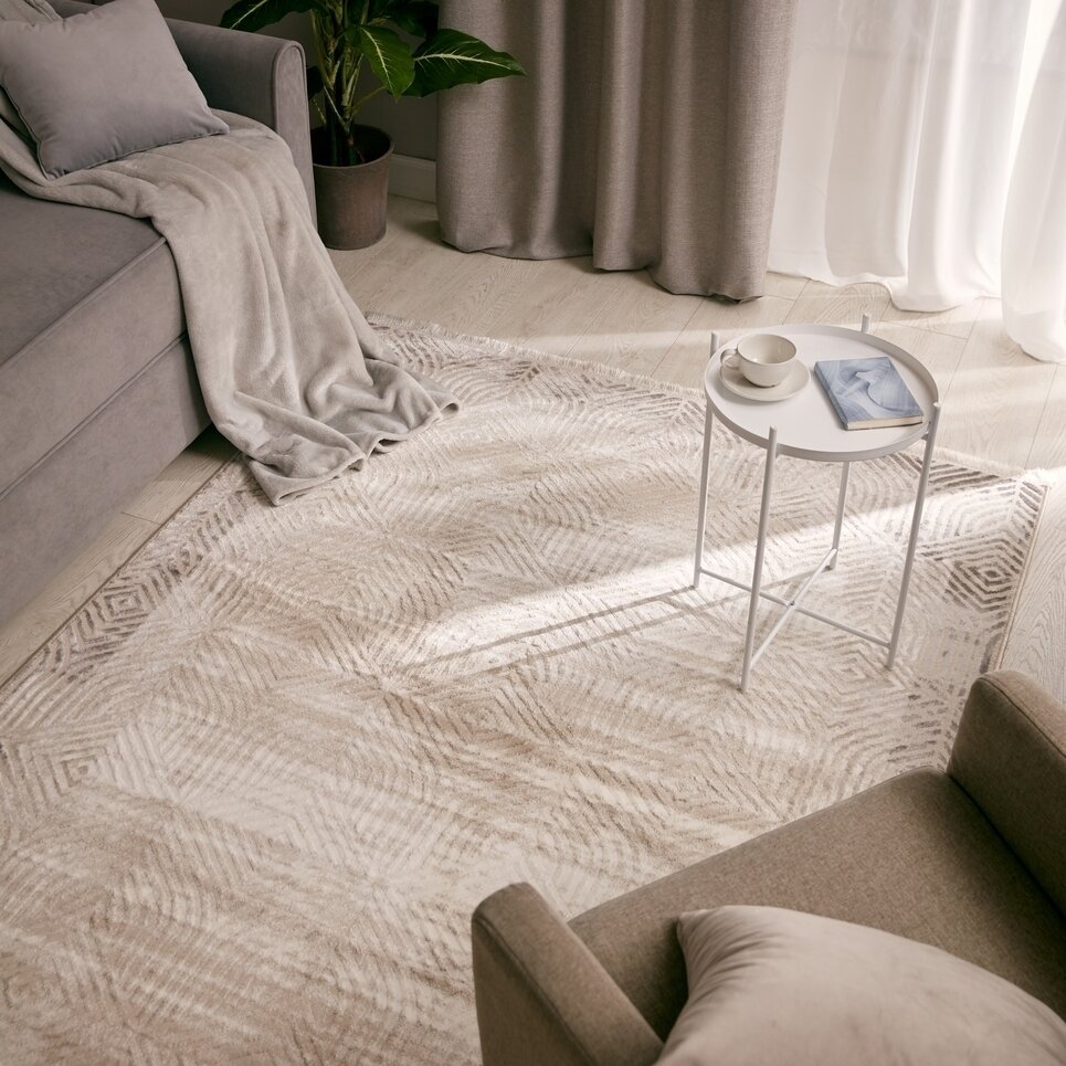 фото Ковер полиэстер Премиум 83514_26 80x150 см цвет бежевый