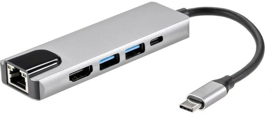 AOpen ACU435M Адаптер USB 3.1 Type-Cm - HDMI A(m) 4K@30Hz, RJ45, 2XUSB3.0, PD, iOpen ACU435M
