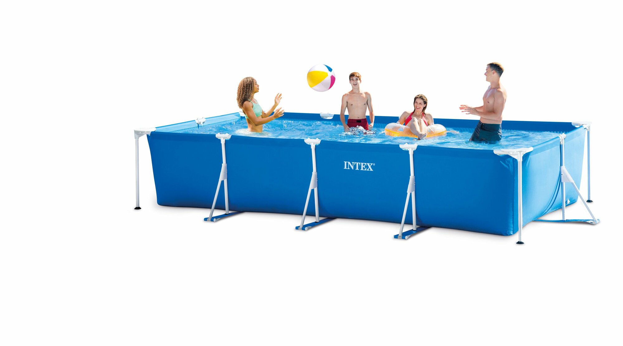 Бассейн каркасный прямоугольный 450х220х84 см 7127 литров серии Rectangular Frame Pool Intex 28273 — фото 1