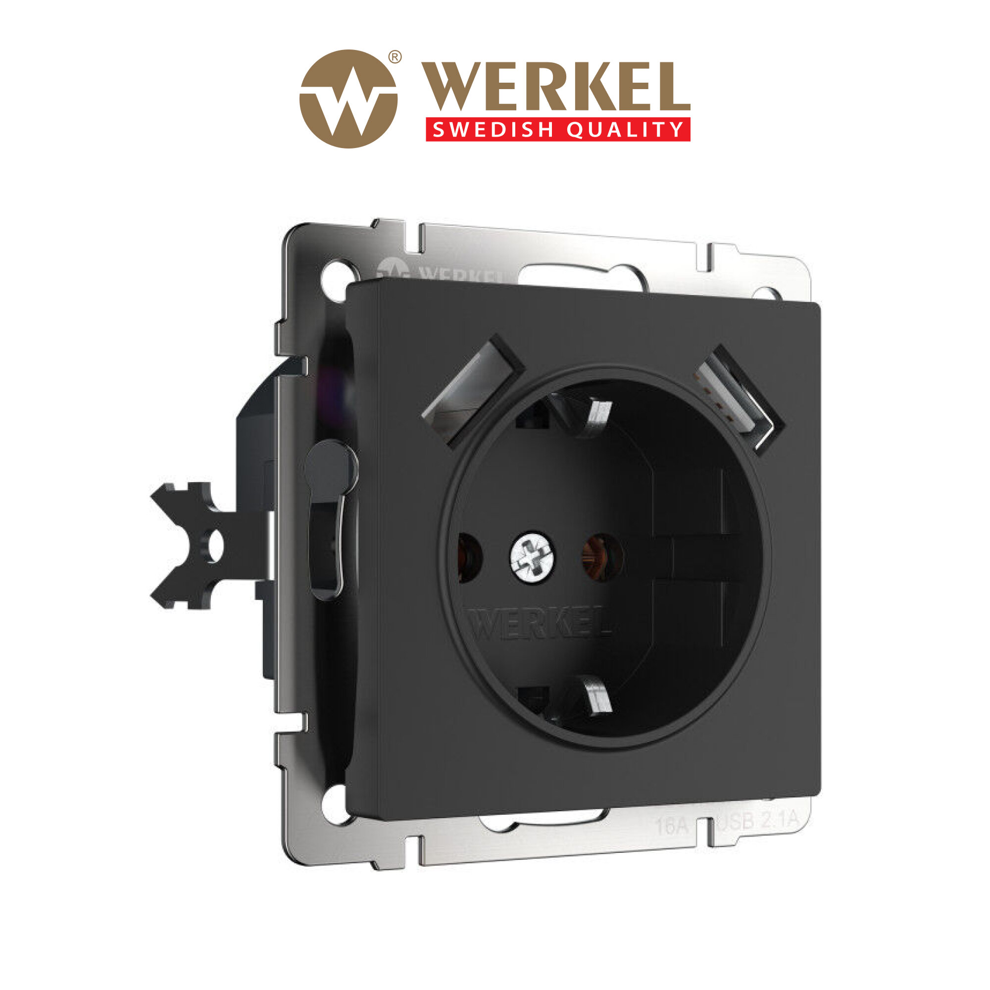 Розетка Werkel W1171501 16 А с защитной шторкой с заземлением