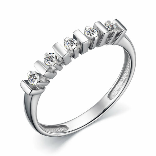 Кольцо Diamant online, белое золото, 585 проба, бриллиант, размер 17, бесцветный алькор кольцо с 1 бриллиантом из белого золота 12794 200 размер 18