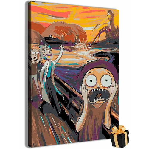 Картина по номерам Рик и морти Ван гог Крик / Rick and Morty Van Gogh Scream холст на подрамнике 40*60 картина по номерам рик и морти ван гог крик на подрамнике 40 х 60 см