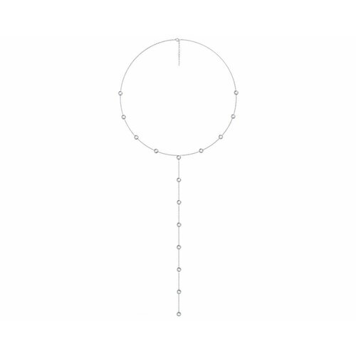 Колье Колье с мерцающими фианитами 43 см из родированного серебра 925, серебро, 925 проба, фианит, длина 43 см., серебристый