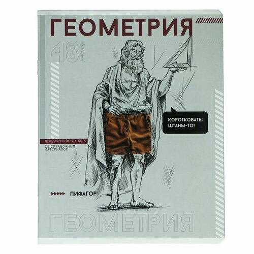 Тетрадь предметная Яркие детали 48 листов в клетку Геометрия обложка мелованный картон выборочный твин-лак УФ-лак блок офсет 478₽