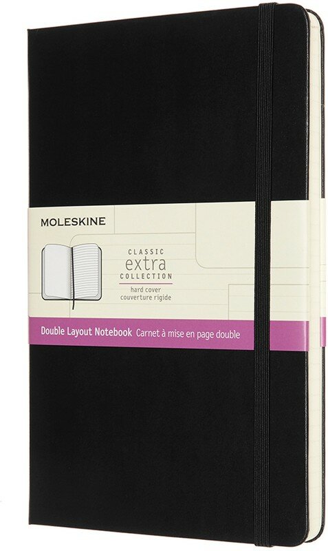 Блокнот Moleskine CLASSIC DOUBLE NB313HBK Large 130х210мм 240стр. линейка/нелинованный твердая обложка черный