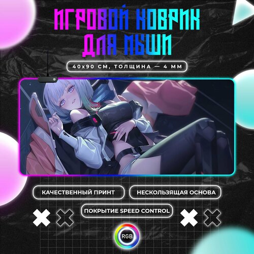 Игровой коврик для мыши RGB с принтом Kushinada 90x40 см 4390₽