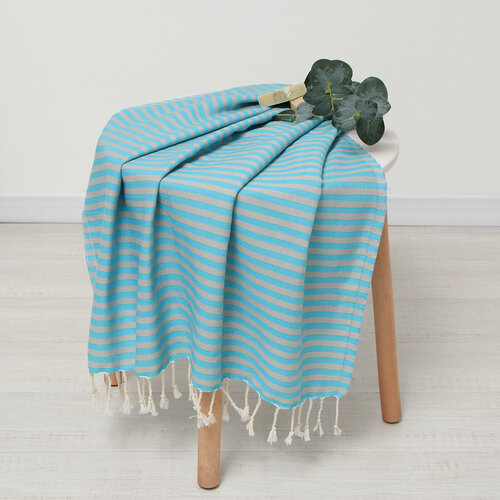 Пештемаль Полосы 100х180 см голубой 2383₽