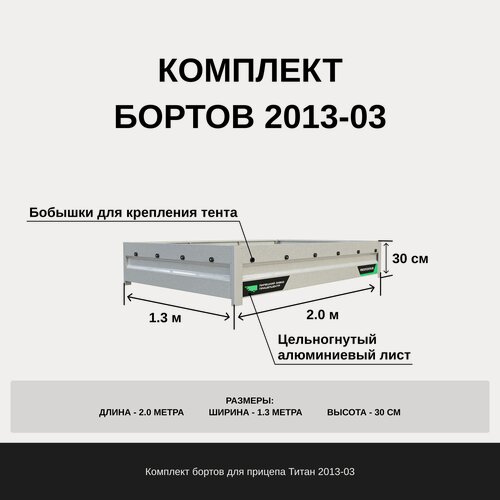 Изображение товара Комплект оцинкованных бортов 30 см. на прицеп Титан и Атлант 2013