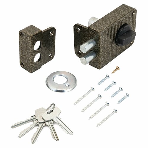 Замок дверной накладной Стандарт Россия ЗН1-3С медь