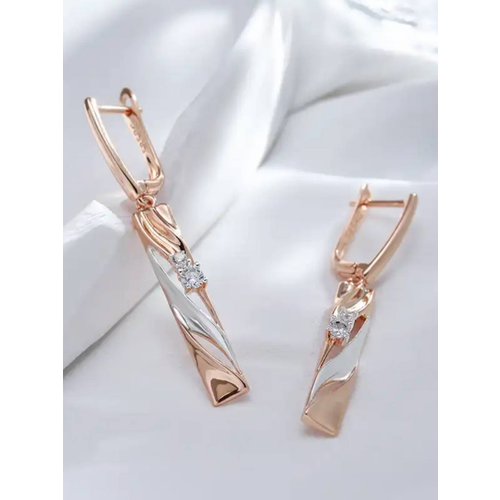 Комплект бижутерии XINQUAN jewelry: серьги, циркон, золотистый