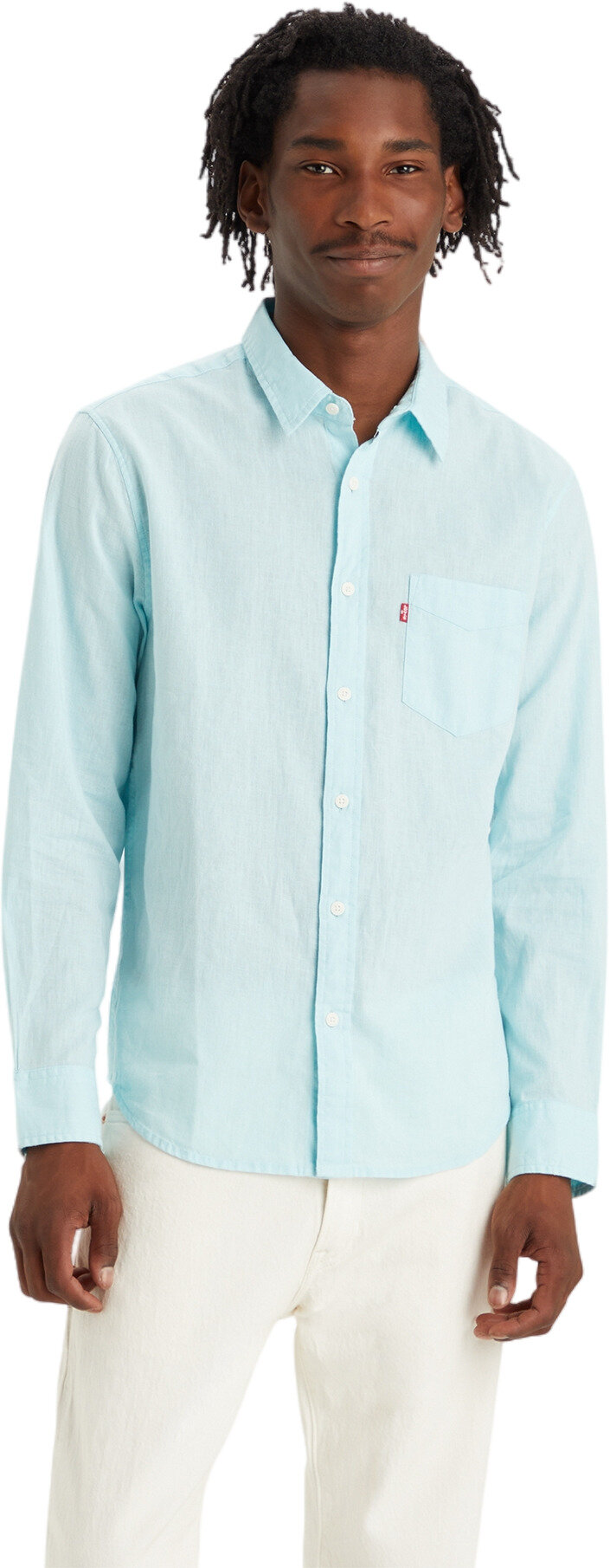 Рубашка Levi's Men Classic 1 Pocket Standard Fit Shirt, размер S, голубой