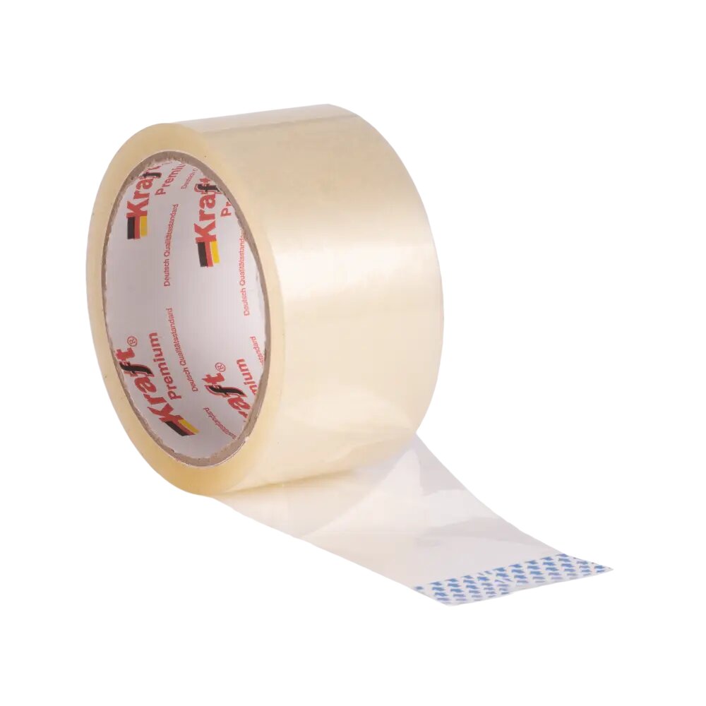 Клейкая лента широкая прозрачная, скотч, 48 мм х 50м, 45 мкм (KRAFT), 1 шт