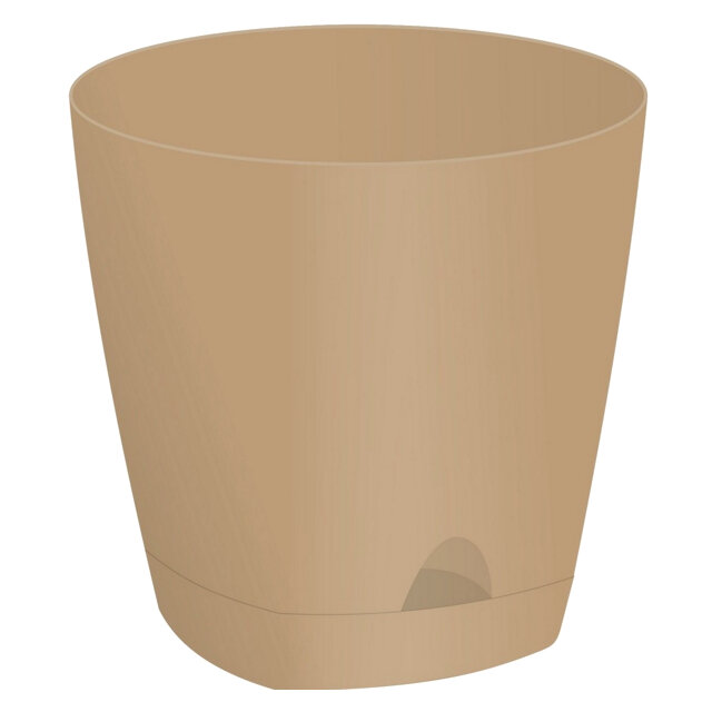 Горшок с прикорневым поливом Amsterdam 135л d14см h13см молочный пластик