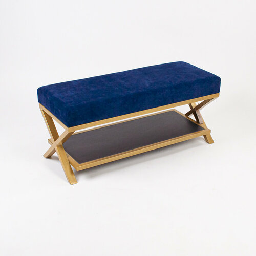 Банкетка-пуф в прихожую синяя от бренда Steel Dekor