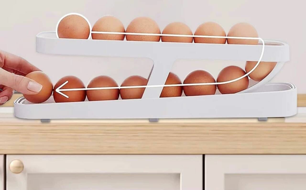 Контейнер для хранения яиц двухярусный (в зависимости от размера яиц, вместимость рассчитана на 12-14 яиц)