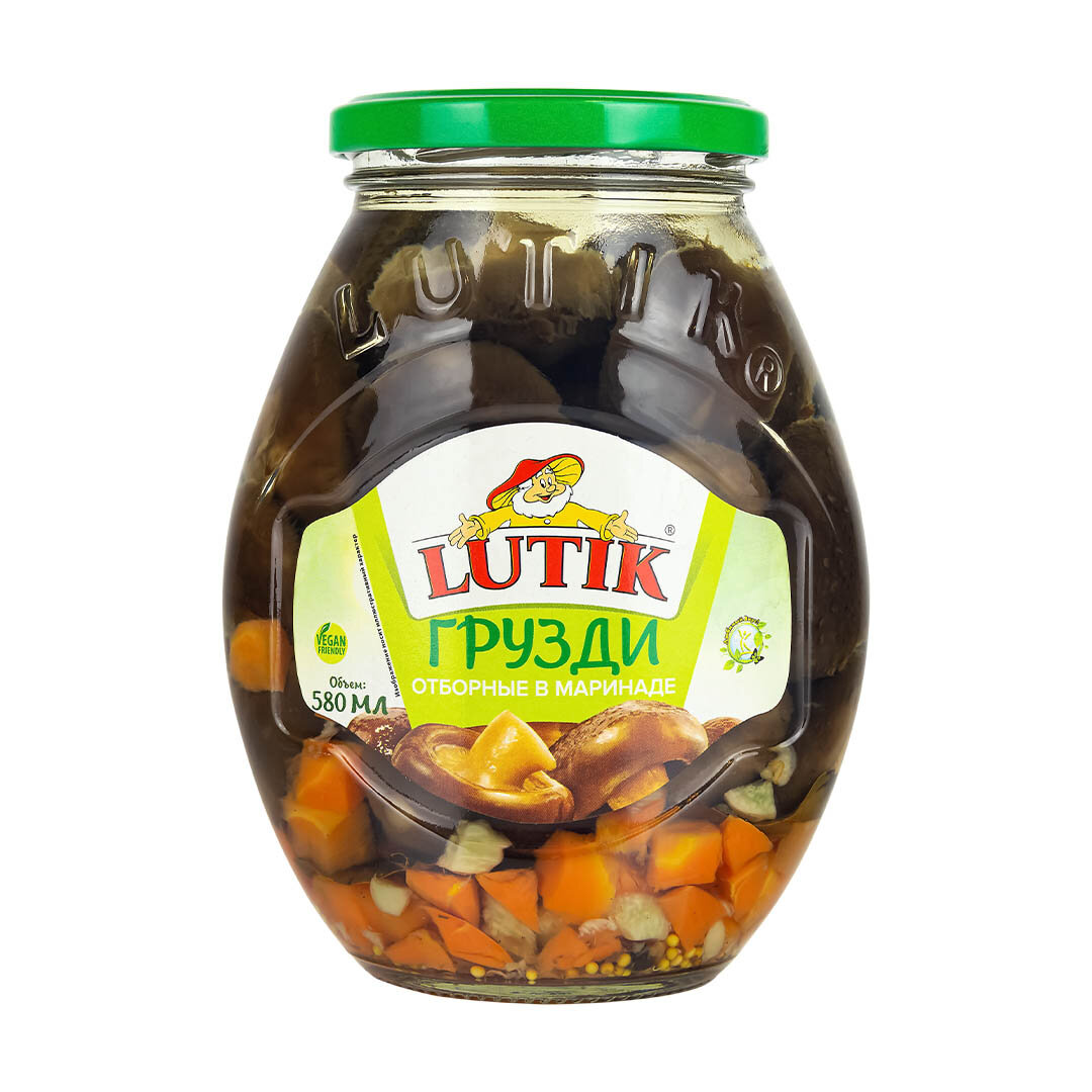 Грузди Lutik отборные в маринаде, 580мл