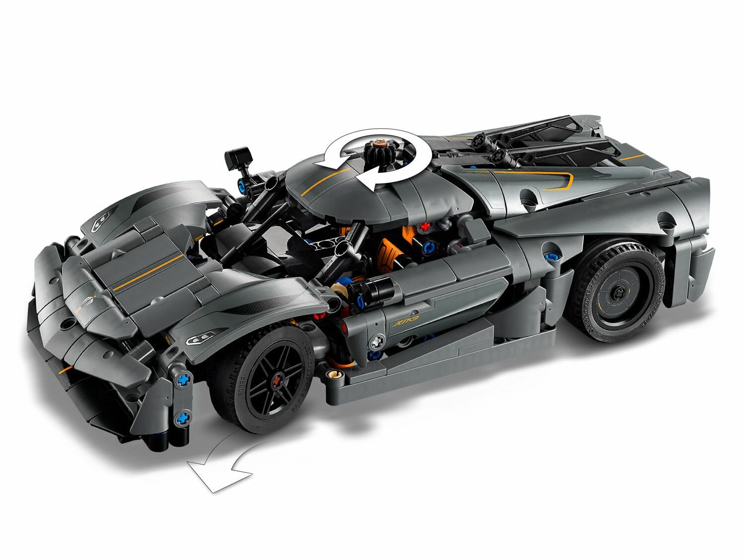 Конструктор LEGO Technic 42173 Серый гиперкар Koenigsegg Jesko Absolut, 801 дет. — фото 1